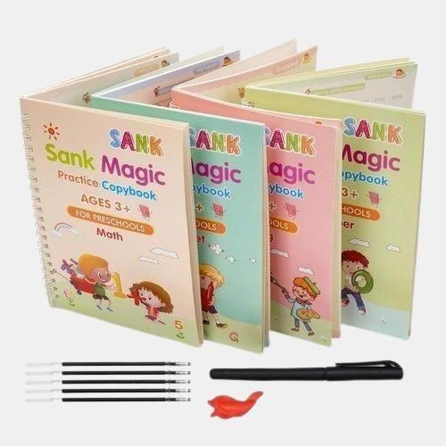 Magic Practice Copybook (4 BOOKS,1 PEN,1 GRIP,10 REFILL)
